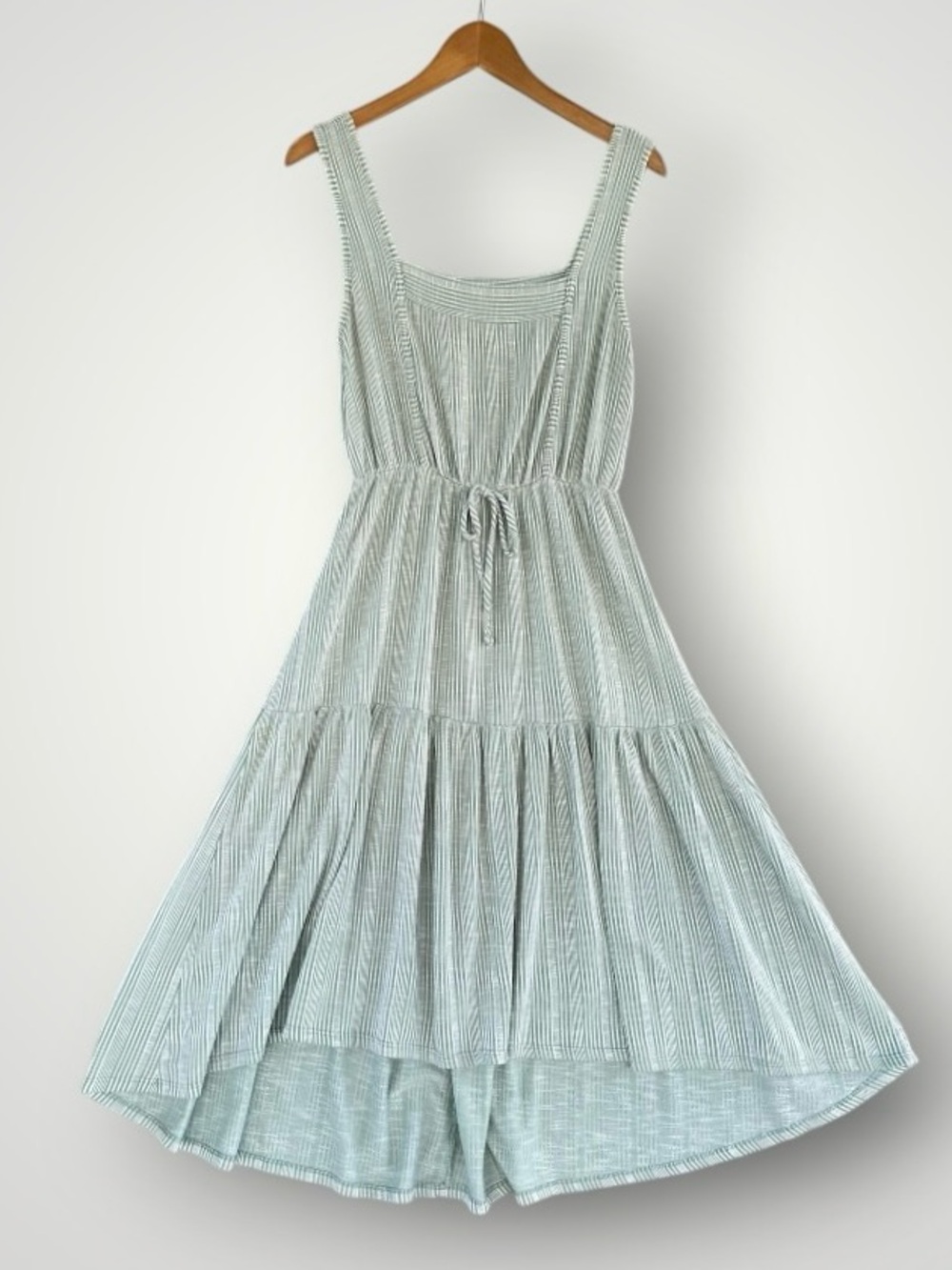 Caution To The Wind Mint Green Striped Tiered Summer Dress